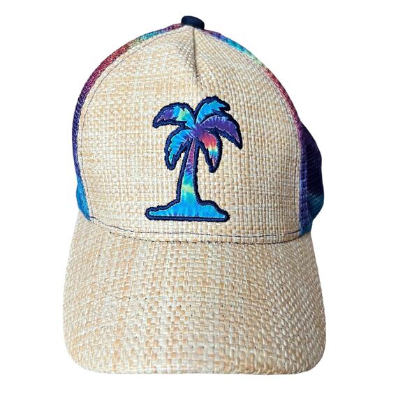 Tie Die Palm Tree Trucker Hat - Picture 1 of 6
